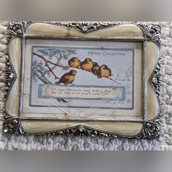 𝅺vintage Postcard Birds Framed - Picture 1 of 3